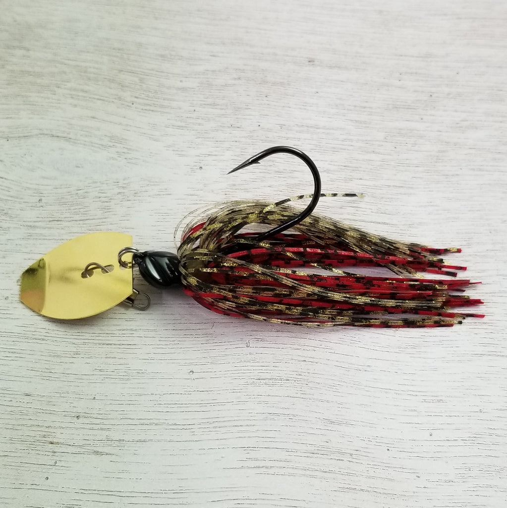 Delta Lures Thunder Jig - Gold Blade - Rayburn red